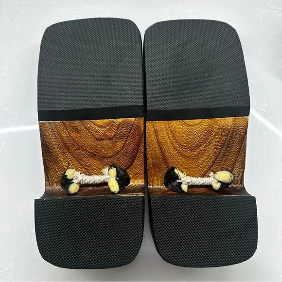 Wooden Sandals with Black Straps - Picture 5 of 6